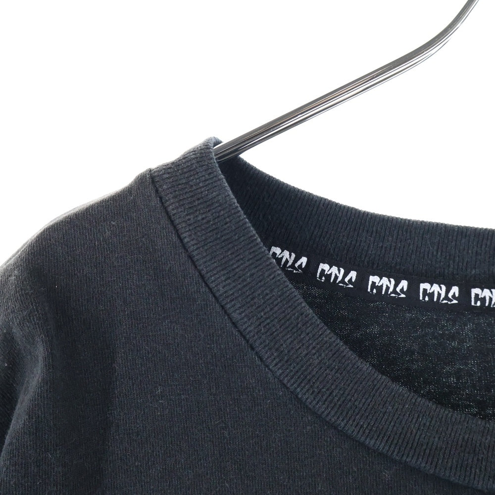 cvtvlist(カタリスト) フロントプリント クルーネック 半袖Tシャツ カットソー ブラック 2201060305