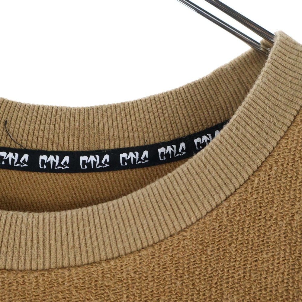 cvtvlist(カタリスト) 24SS ロゴ刺繍 クルーネック 半袖Tシャツ カットソー ブラウン 2401050301