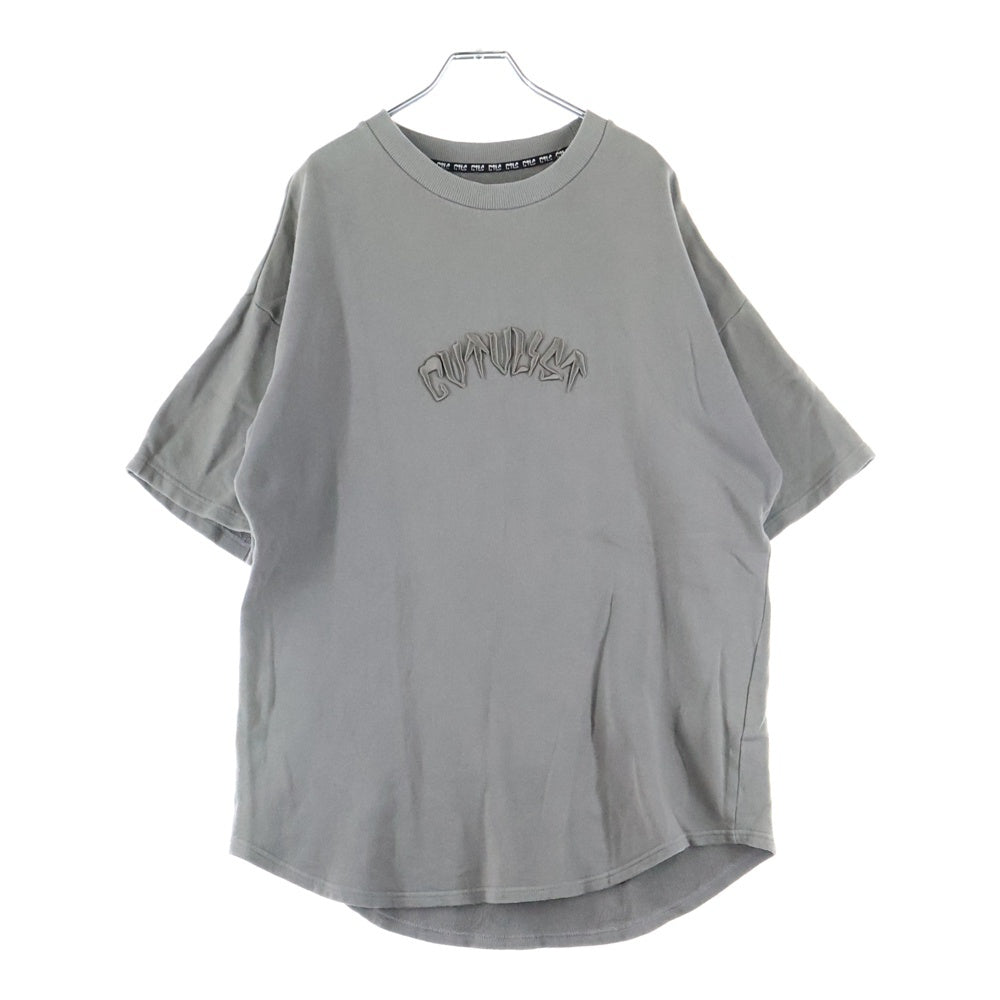 cvtvlist(カタリスト) フロントロゴ刺繍 半袖スウェットTシャツ カットソー グレー 2301050301