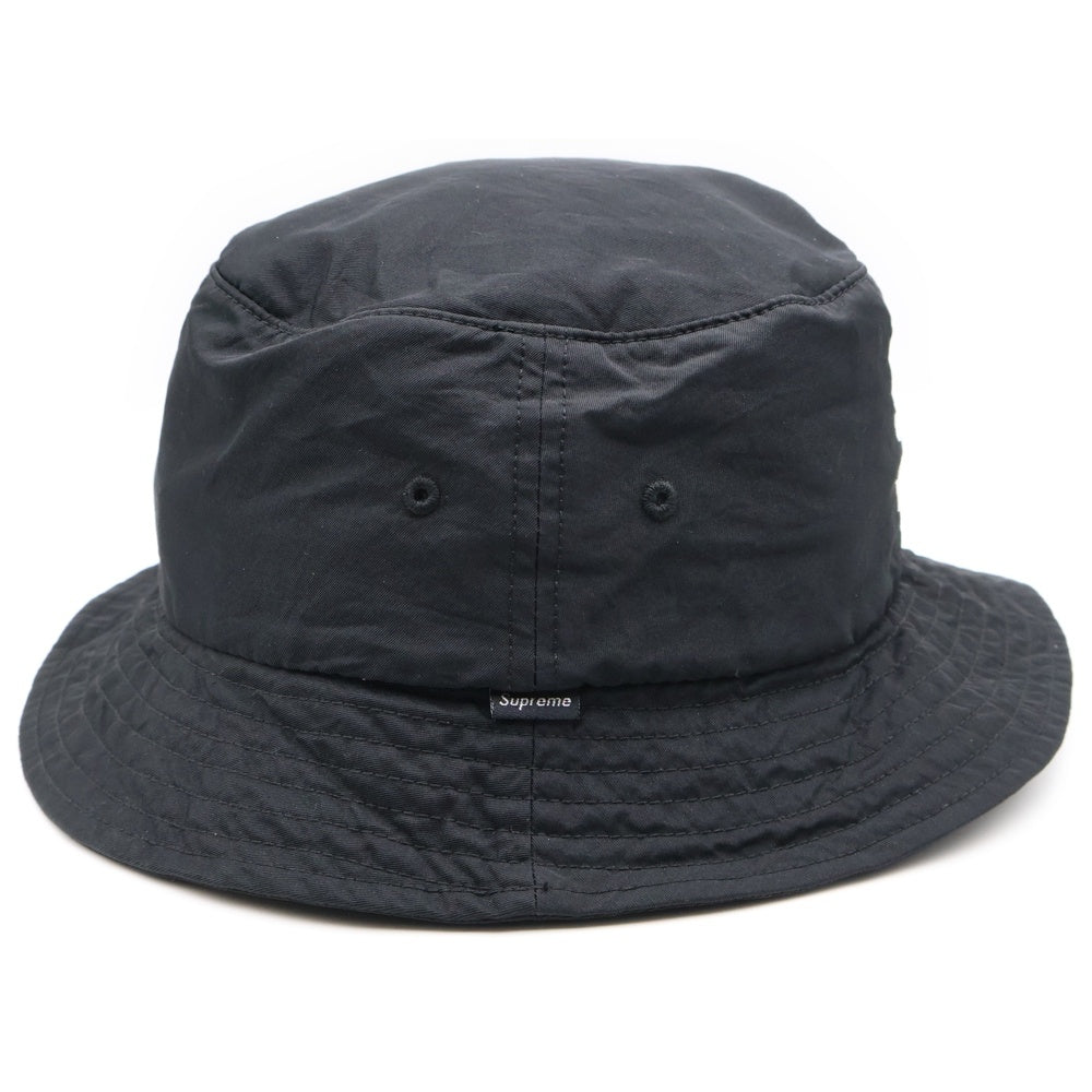 SUPREME(シュプリーム) ×BURBERRY 22SS Crusher Hat バーバリー クラッシャー フロントロゴ刺繍 バケットハット 帽子 ブラック