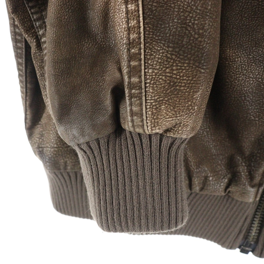 cvtvlist(カタリスト) 24SS フロント メタルロゴ レザー テックスパーカー ブラウン 2401100203