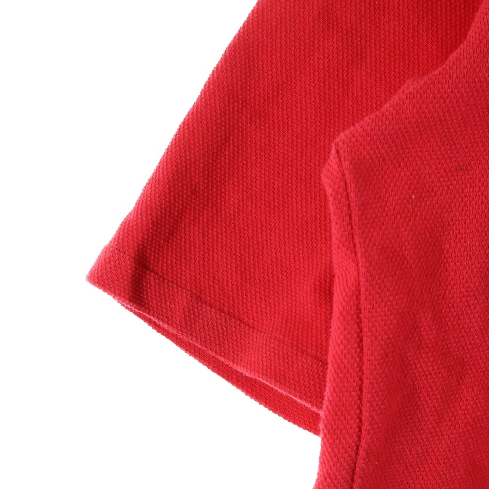 cvtvlist(カタリスト) ラバーワッペン オーバーサイズ コットン 半袖ポロシャツ カットソー レッド 2101070302