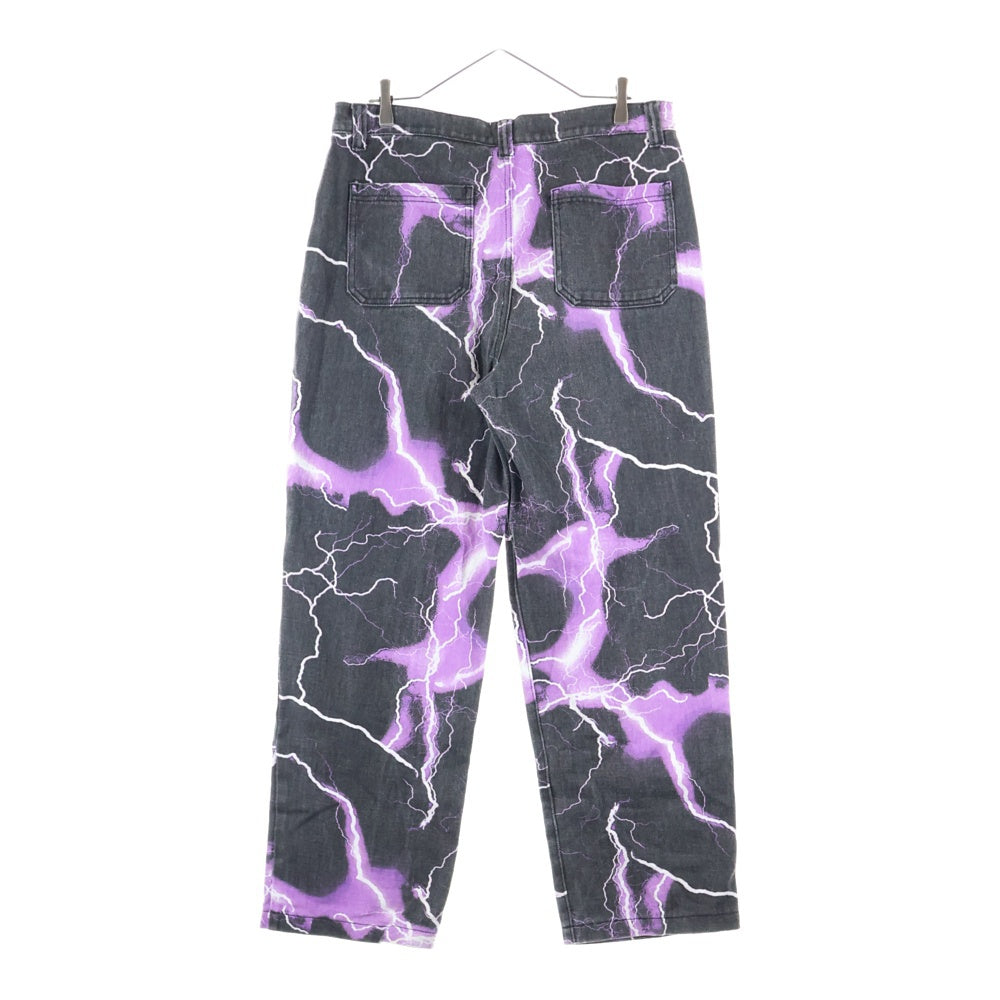 JADED LONDON(ジェイデッドロンドン) LIGHTNING BOLT PRINT JEANS ライトニング プリント デニム パンツ パープル/ブラック