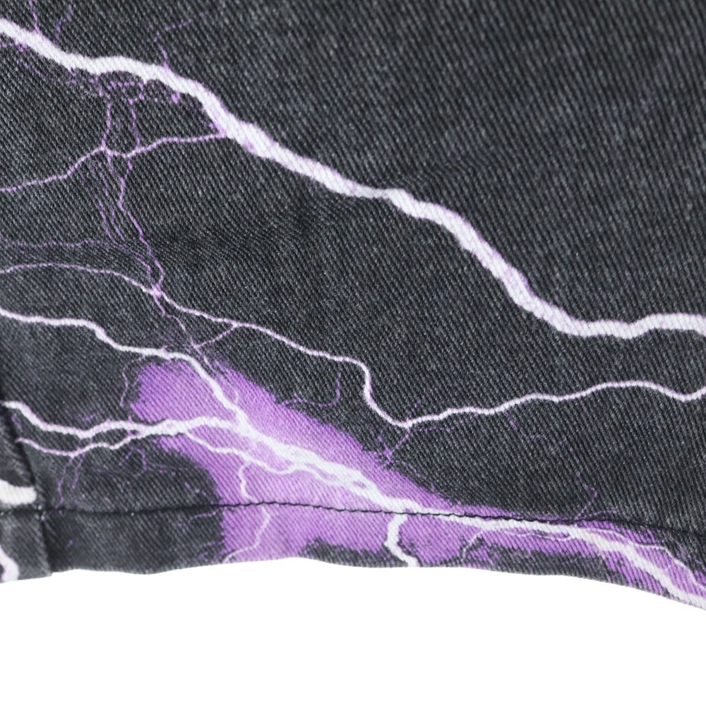 JADED LONDON(ジェイデッドロンドン) LIGHTNING BOLT PRINT JEANS ライトニング プリント デニム パンツ パープル/ブラック