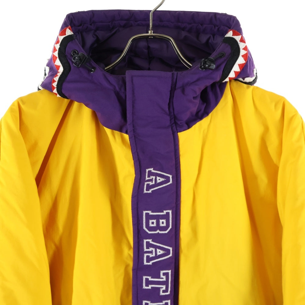 A BATHING APE(アベイシングエイプ) RELAXED SHARK HOODIE JACKET 001HJG301004X シャークフーディ ナイロン ジャケット パープル/イエロー