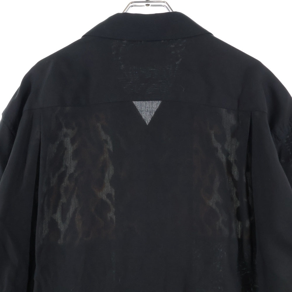 WACKO MARIA(ワコマリア) 22AW TWO-TONE 50'S SHIRT L/S TYPE-2 ツートン コーデュロイレオパード切り替え 長袖シャツ ブラック