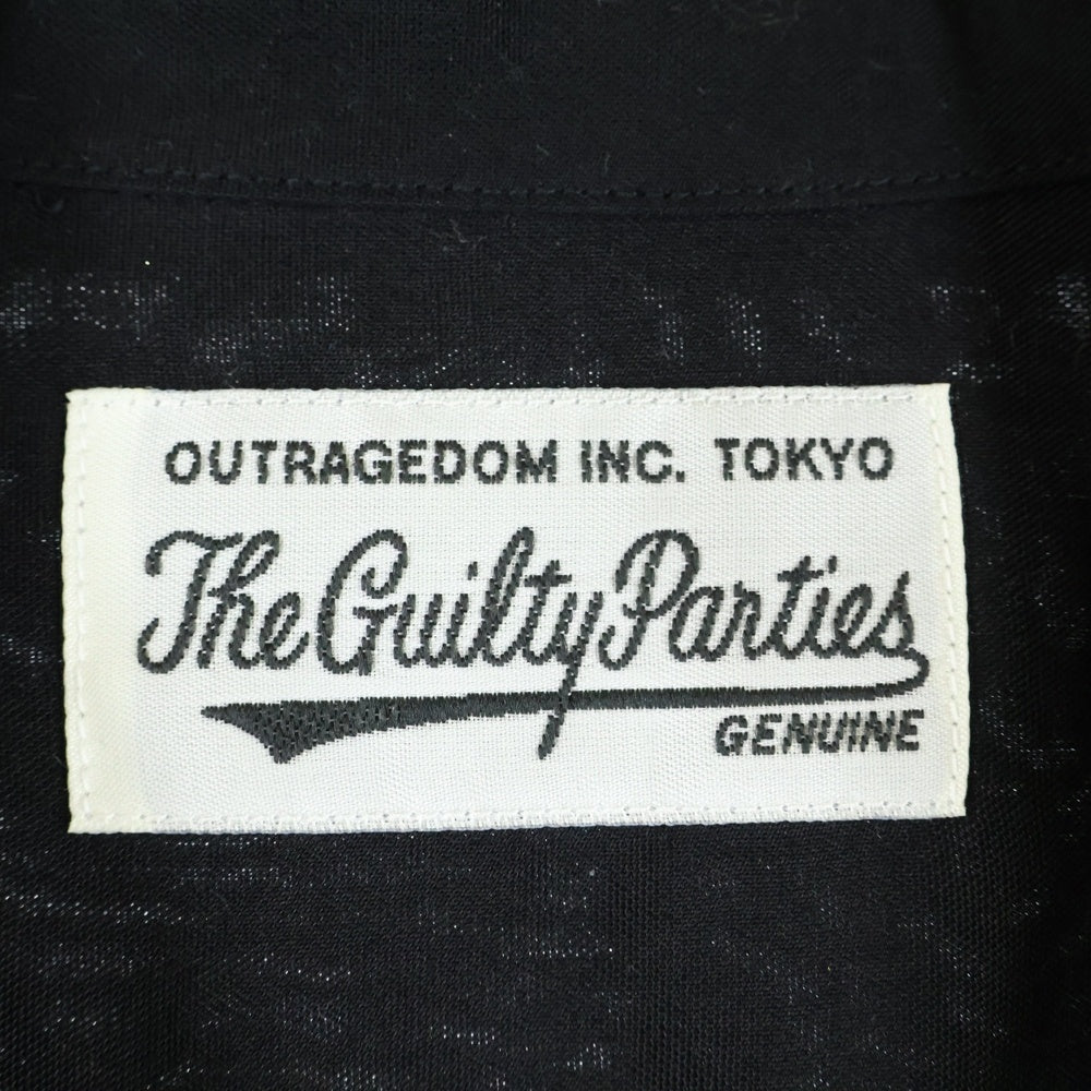 WACKO MARIA(ワコマリア) 22AW TWO-TONE 50'S SHIRT L/S TYPE-2 ツートン コーデュロイレオパード切り替え 長袖シャツ ブラック