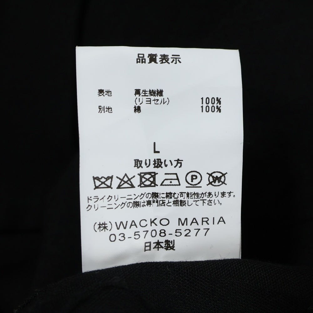 WACKO MARIA(ワコマリア) 22AW TWO-TONE 50'S SHIRT L/S TYPE-2 ツートン コーデュロイレオパード切り替え 長袖シャツ ブラック