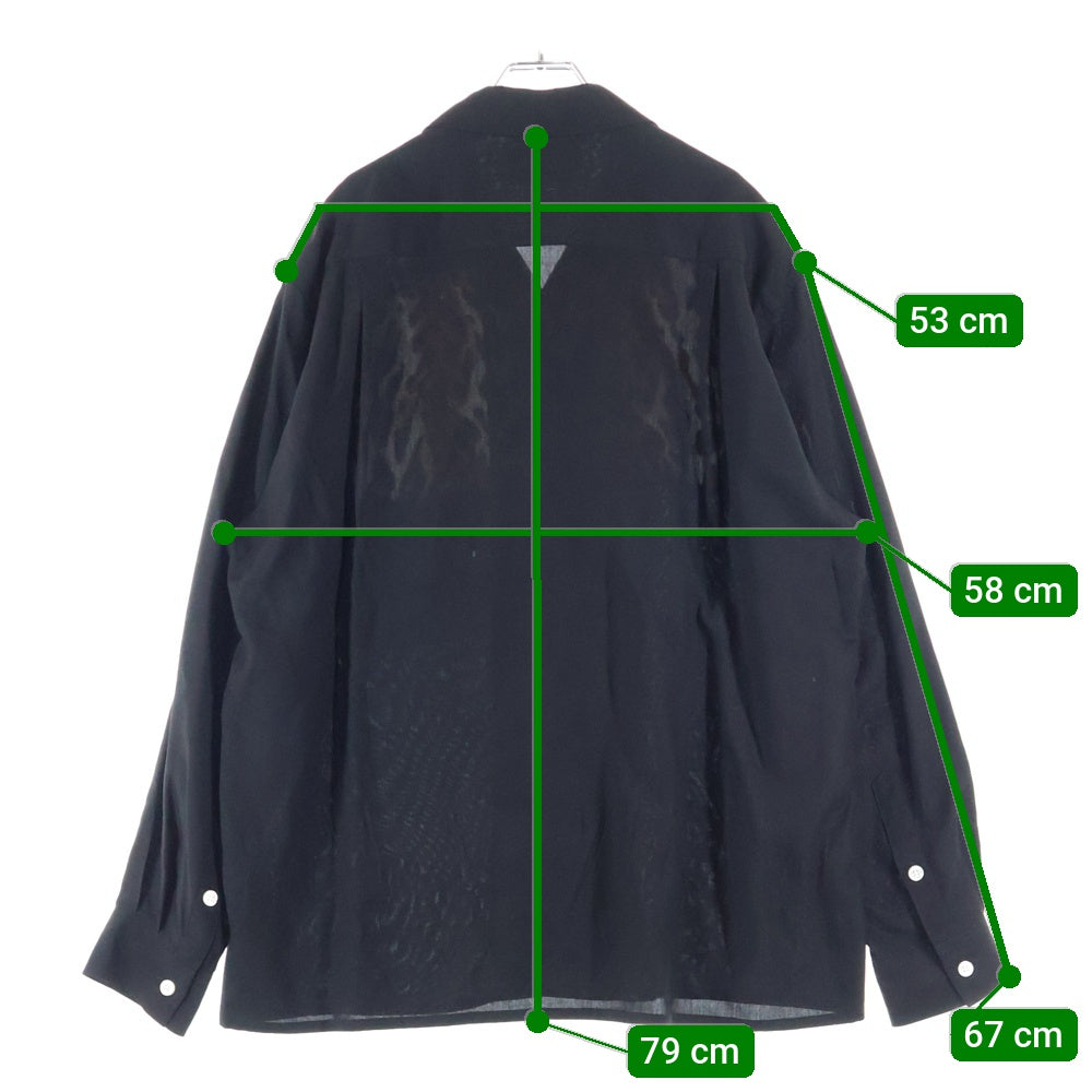 WACKO MARIA(ワコマリア) 22AW TWO-TONE 50'S SHIRT L/S TYPE-2 ツートン コーデュロイレオパード切り替え 長袖シャツ ブラック