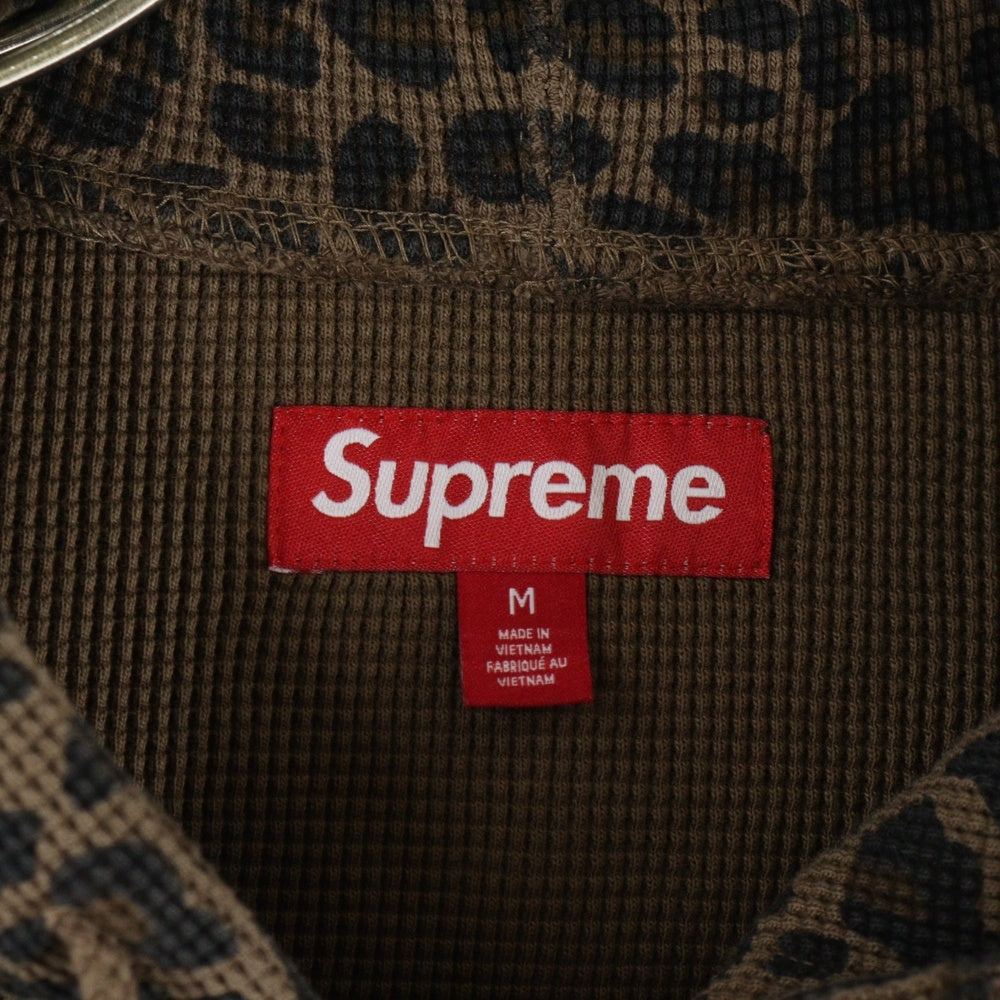 SUPREME(シュプリーム) 25SS Hooded Zip Up Thermal Leopard ジップアップ フーデッド ジャケット 裏地サーマル レオパード