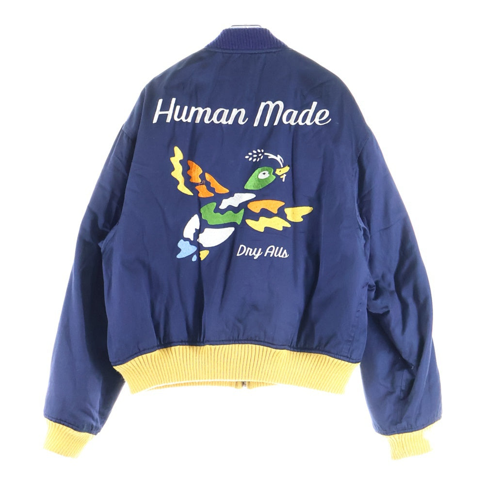 HUMAN MADE(ヒューマンメイド) 21SS グラフィック サテン ブルゾンジャケット ネイビー
