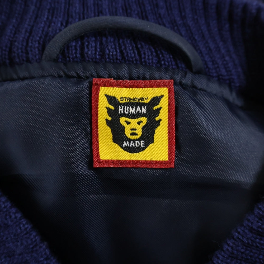 HUMAN MADE(ヒューマンメイド) 21SS グラフィック サテン ブルゾンジャケット ネイビー