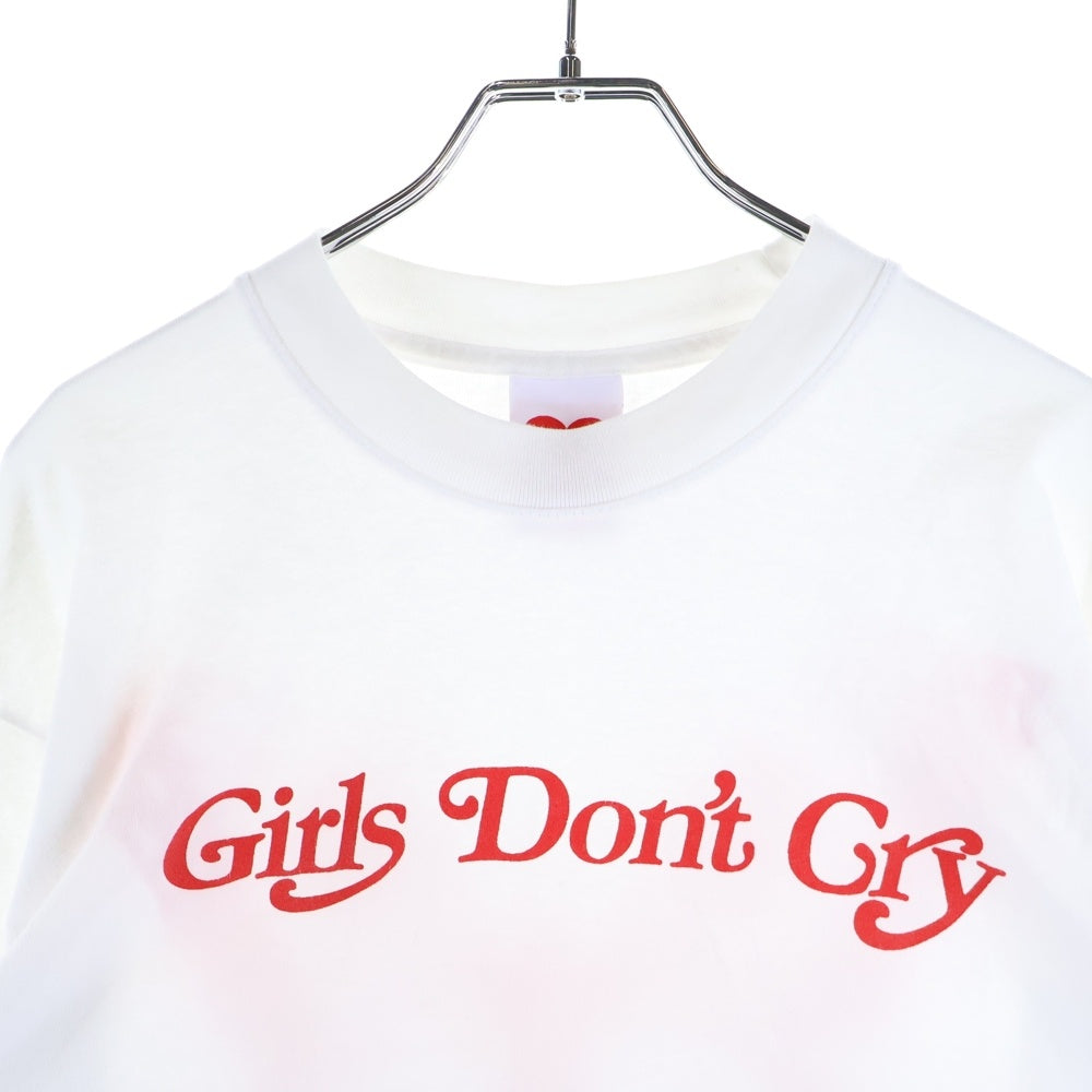 Girls Don't Cry(ガールズドントクライ) バタフライ プリント 長袖シャツ コットン ホワイト