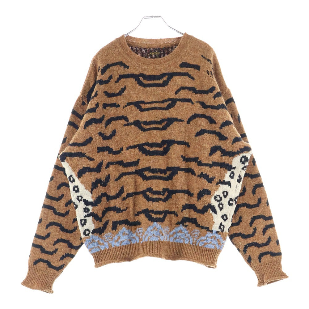 KAPITAL(キャピタル) ネパールタイガー クルーネックセーター ベージュ