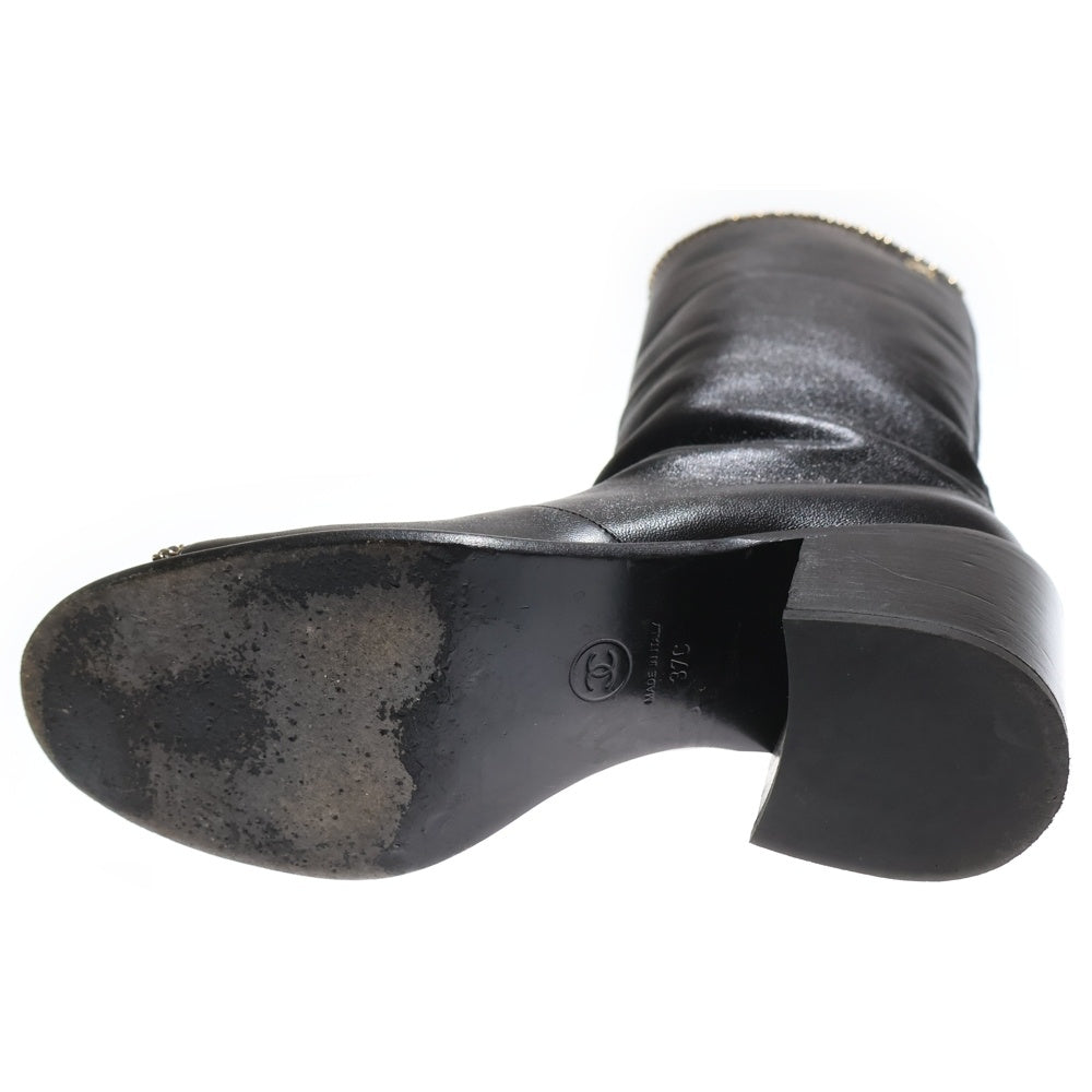 CHANEL(シャネル) ココマーク チェーンレザー ロングブーツ G37830 Y55398 94305 ブラック レディース