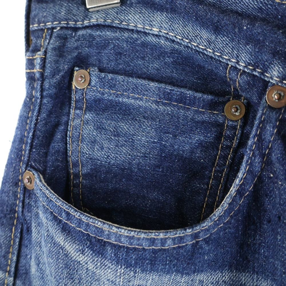 New Manual(ニュー マニュアル) #033 LV 60's リペア加工 ボタンフライ ストレートデニムパンツ インディゴ
