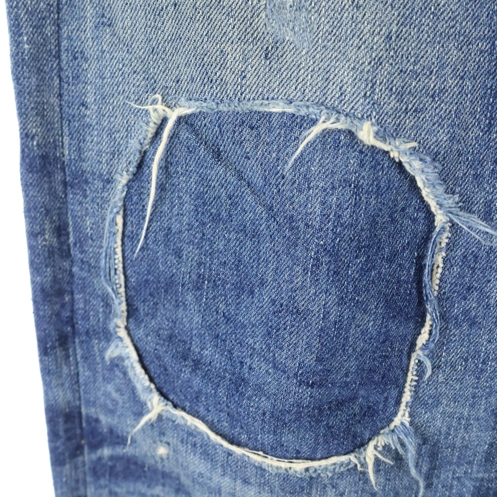 New Manual(ニュー マニュアル) #033 LV 60's リペア加工 ボタンフライ ストレートデニムパンツ インディゴ