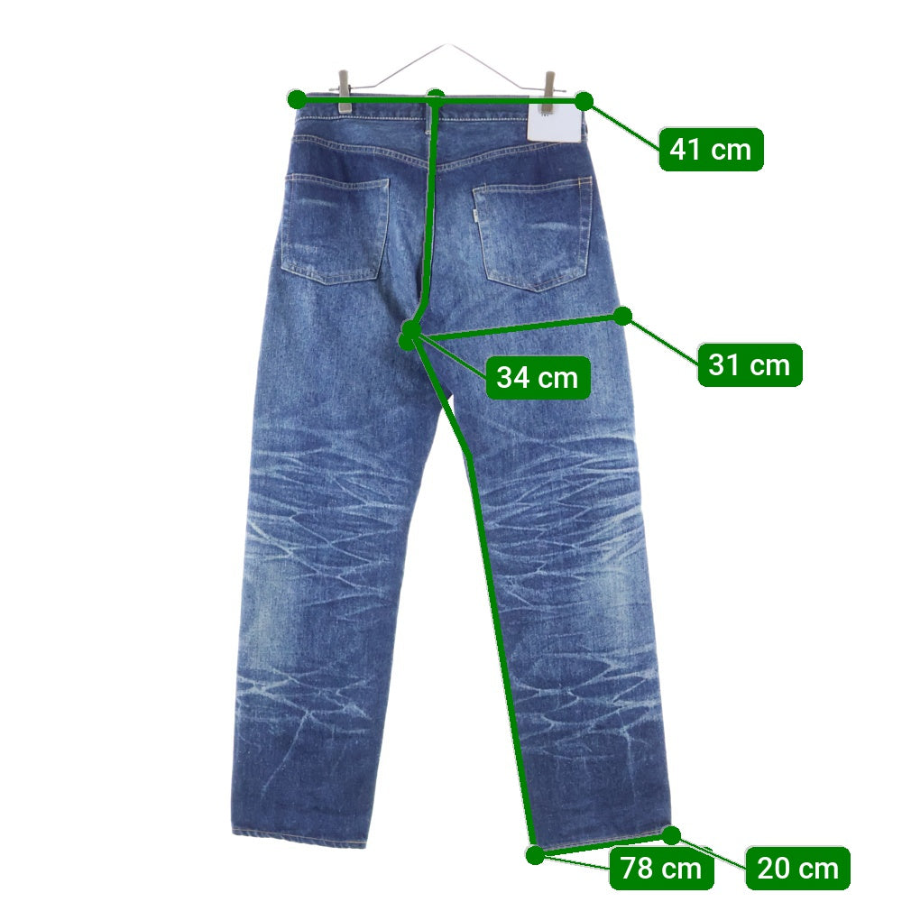 New Manual(ニュー マニュアル) #033 LV 60's リペア加工 ボタンフライ ストレートデニムパンツ インディゴ