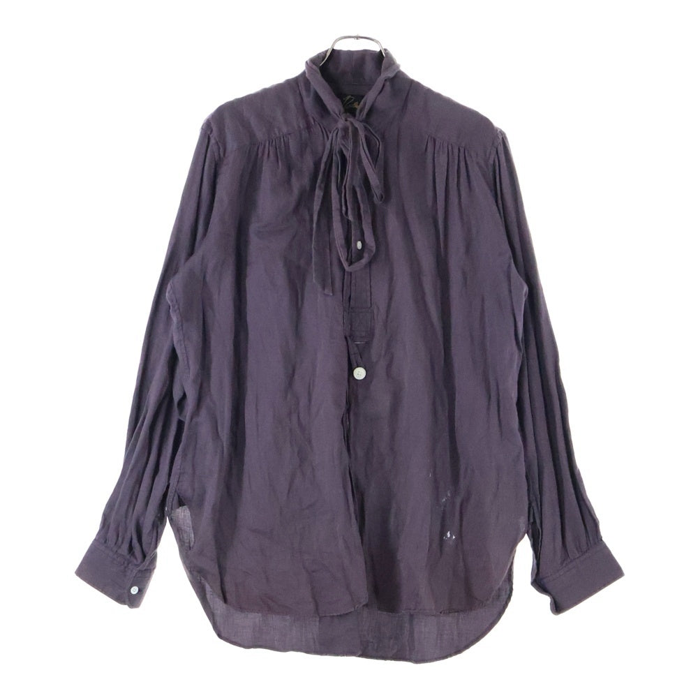 Needles(ニードルス) Ascot Collar EDW Gather Shirts ボウタイ付き 長袖コットンシャツ パープル FK178