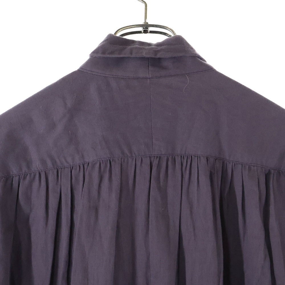 Needles(ニードルス) Ascot Collar EDW Gather Shirts ボウタイ付き 長袖コットンシャツ パープル FK178