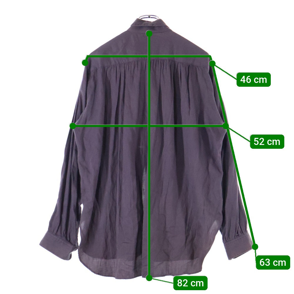 Needles(ニードルス) Ascot Collar EDW Gather Shirts ボウタイ付き 長袖コットンシャツ パープル FK178