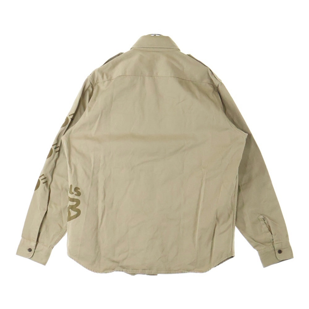 HUMAN MADE(ヒューマンメイド) アヒルハート プリント 長袖サファリシャツ ベージュ