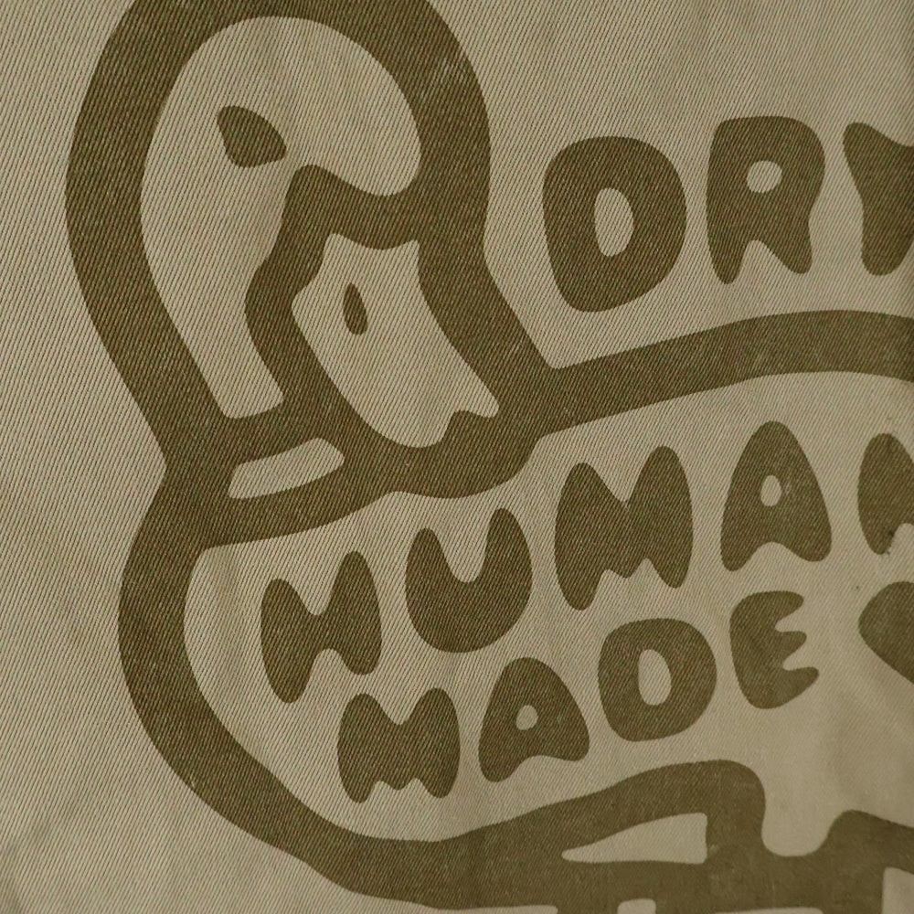 HUMAN MADE(ヒューマンメイド) アヒルハート プリント 長袖サファリシャツ ベージュ