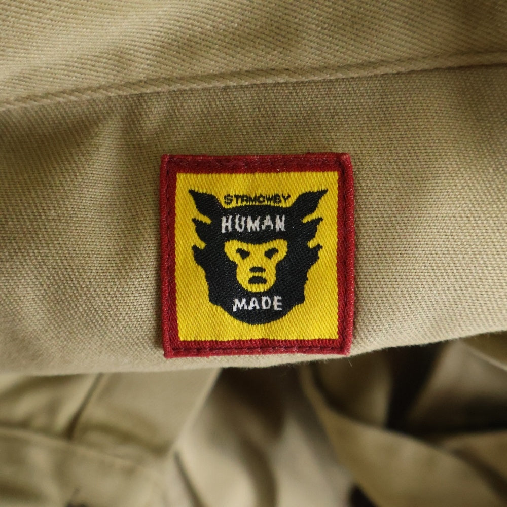 HUMAN MADE(ヒューマンメイド) アヒルハート プリント 長袖サファリシャツ ベージュ