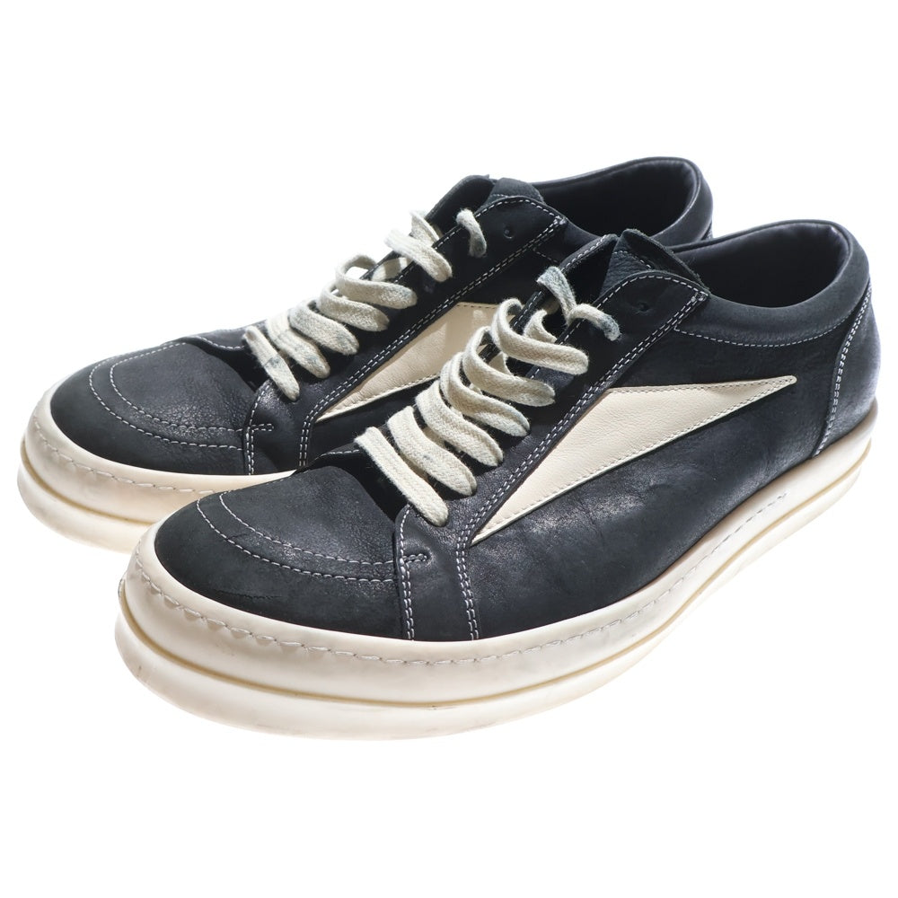Rick Owens(リックオウエンス) VINTAGE SNEAKS RU01D3897 ヴィンテージスニーカー レザーローカットスニーカー 42 ブラック/ホワイト