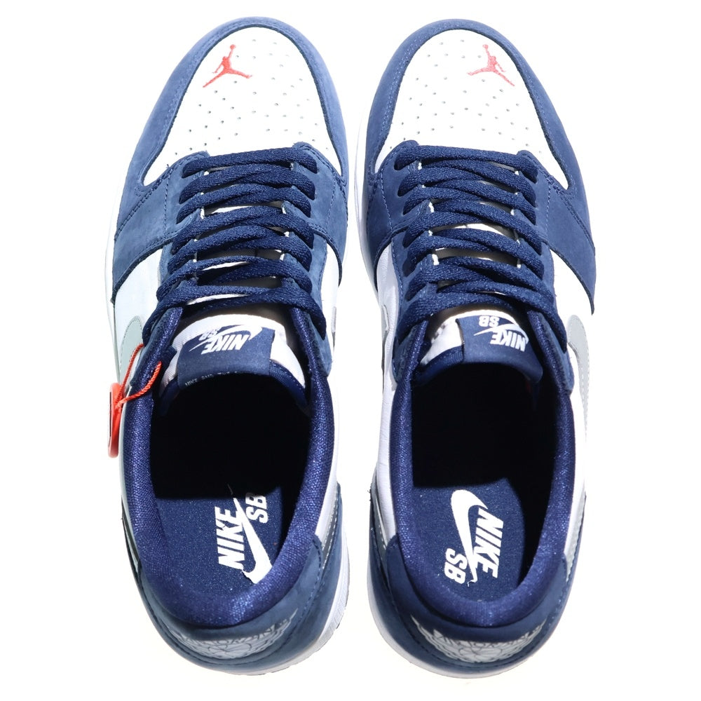 NIKE(ナイキ) SB AIR JORDAN 1 LOW QS CJ7891-400 エアジョーダン ワン ロー クイックストライク ローカットスニーカー ホワイト/ネイビー US9.5/27.5cm