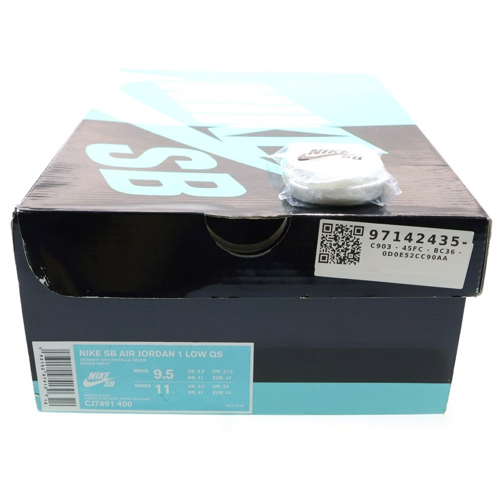 NIKE(ナイキ) SB AIR JORDAN 1 LOW QS CJ7891-400 エアジョーダン ワン ロー クイックストライク ローカットスニーカー ホワイト/ネイビー US9.5/27.5cm