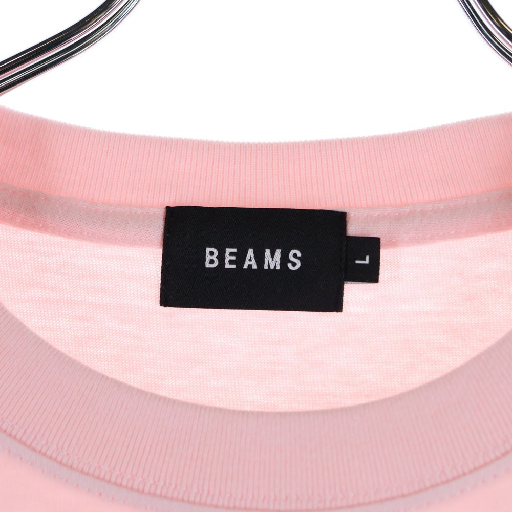 BEAMS(ビームス) 11-08-1326-591 ロゴプリント 半袖シャツ カットソー コットン ピンク