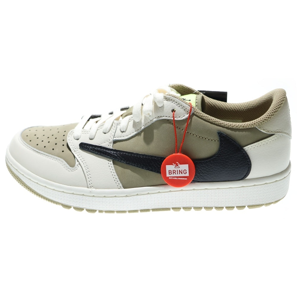 NIKE(ナイキ) ×Travis Scott AIR JORDAN 1 LOW Golf NRG Neutral Olive FZ3124-200 トラヴィススコット エアジョーダン1 ロー ゴルフ ローカットスニーカー US9.5/27.5cm