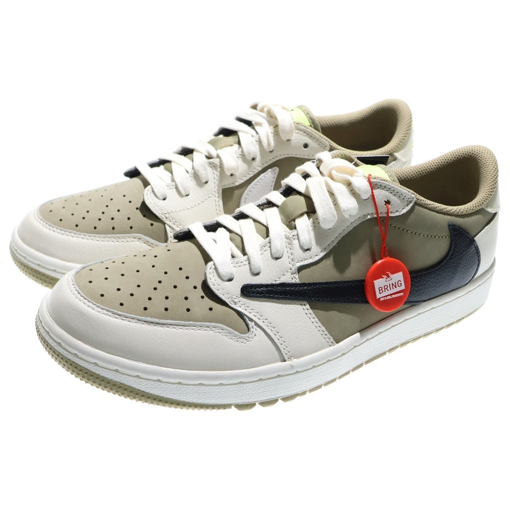 NIKE(ナイキ) ×Travis Scott AIR JORDAN 1 LOW Golf NRG Neutral Olive FZ3124-200 トラヴィススコット エアジョーダン1 ロー ゴルフ ローカットスニーカー US9.5/27.5cm