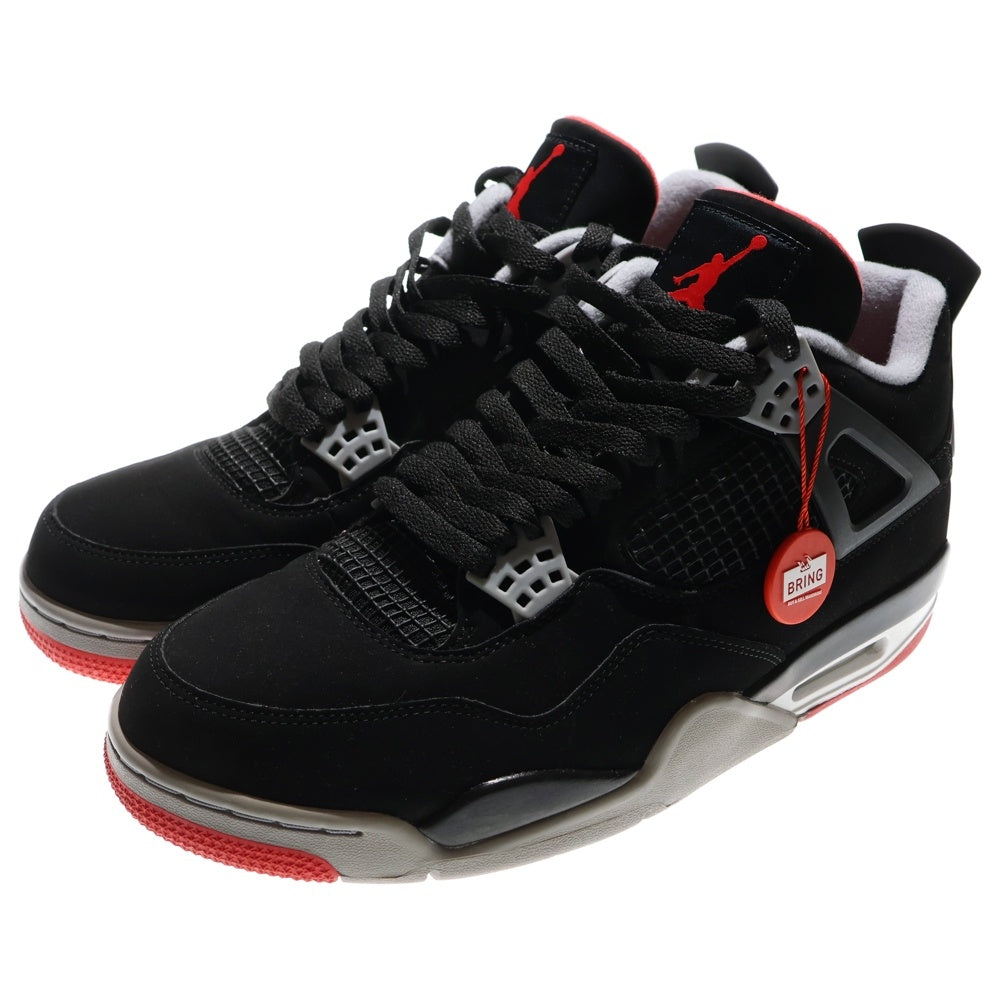NIKE(ナイキ) 【観賞用2019年製】AIR JORDAN 4 RETRO BRED 308497-060 エアジョーダン4 レトロ ブレッド ハイカットスニーカー US11/29.0cm ブラック