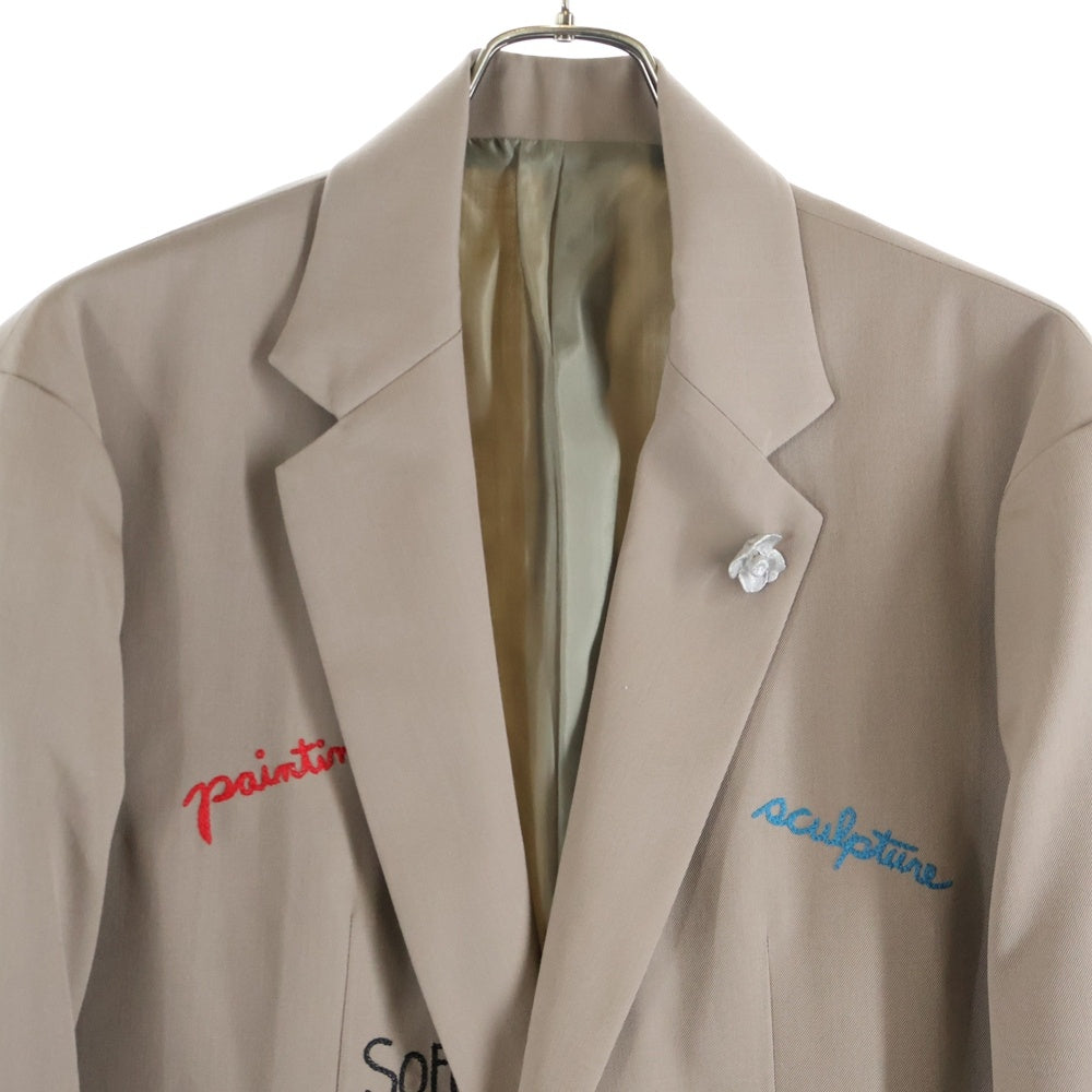 ALMOSTBLACK(オールモストブラック) 24SS WOVEN EMBROIDERY JACKET 24SS-JK01 ウーブン エンブロイダリー ジャケット ベージュ