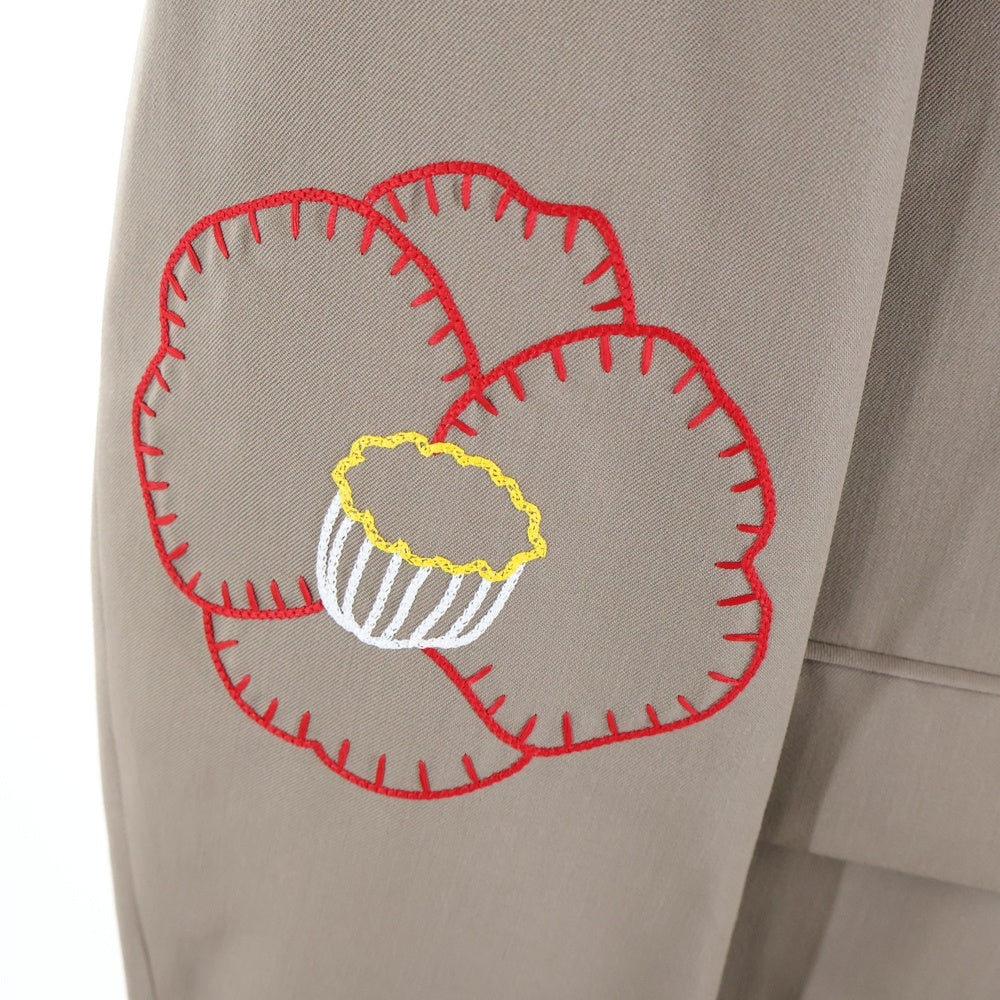 ALMOSTBLACK(オールモストブラック) 24SS WOVEN EMBROIDERY JACKET 24SS-JK01 ウーブン エンブロイダリー ジャケット ベージュ