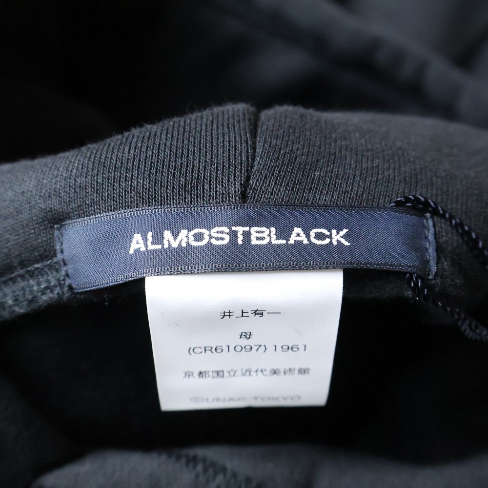 ALMOSTBLACK(オールモストブラック) 24AW LOGO HOODIE 24AW-CS05 ロゴフーディ パーカー ブラック