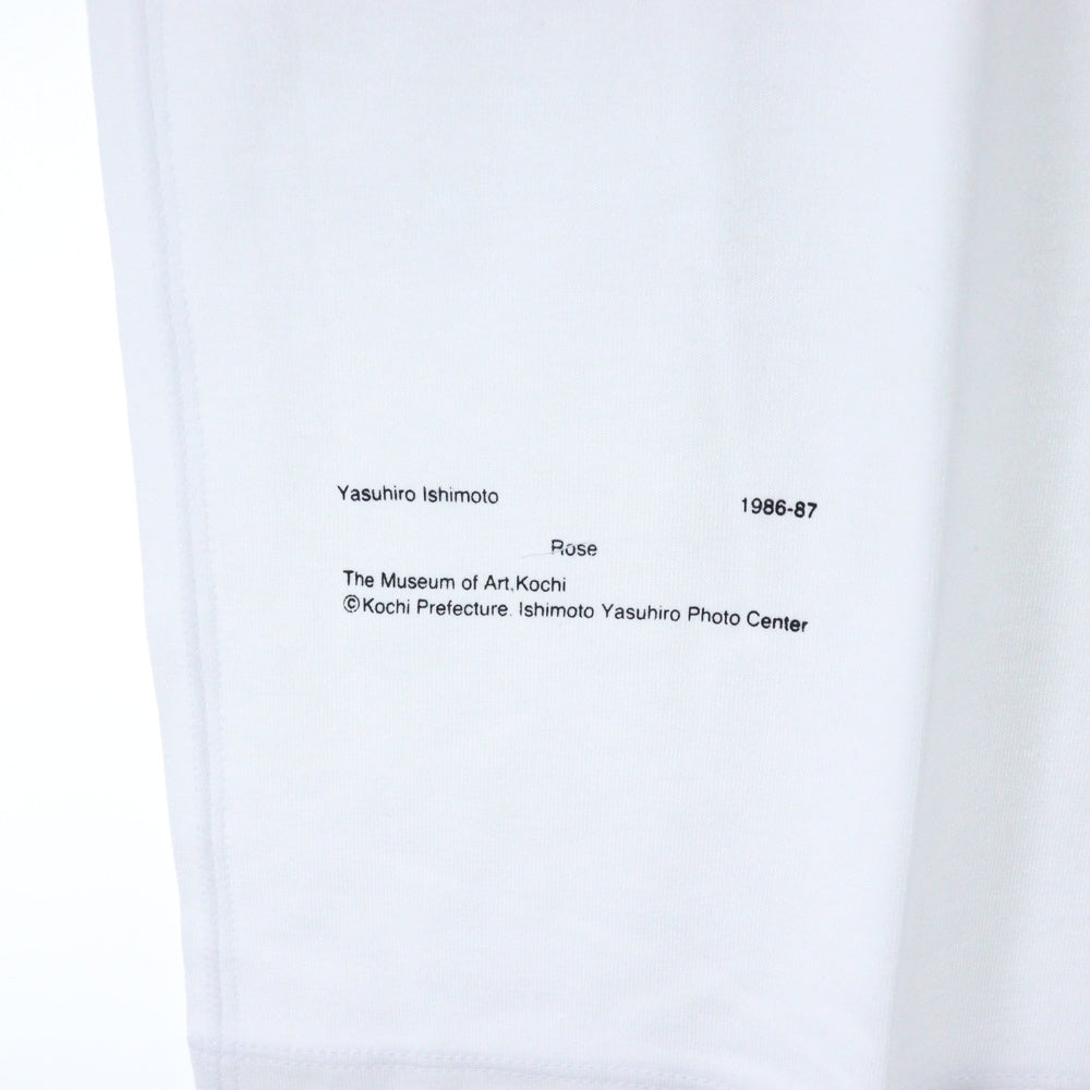 ALMOSTBLACK(オールモストブラック) バラプリント 半袖Tシャツ カットソー コットン YI-CS03B ホワイト