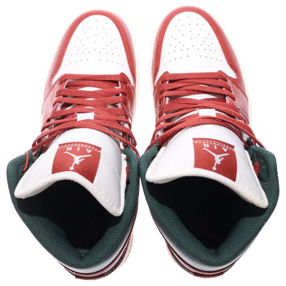 NIKE(ナイキ) AIR JORDAN 1 MID SAIL/PURE PLATINUM/REDSTONE/MIDNIGHT GREEN DQ8426-105 エアジョーダン1 ミッド ローカットスニーカー US8/26.0cm ホワイト/レッド