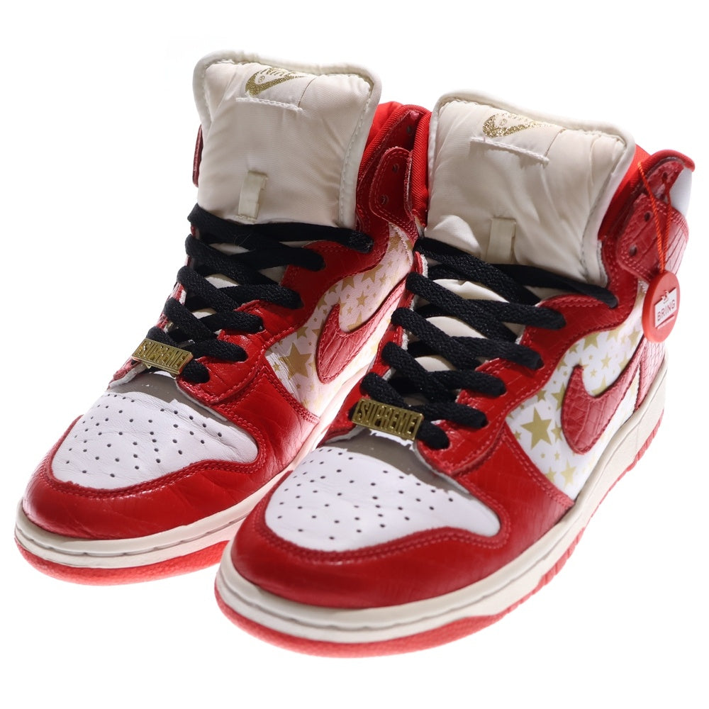 NIKE SB(ナイキエスビー) ×SUPREME DUNK HIGH PRO 307385-161 シュプリーム ダンク ハイカットスニーカー US9/27.0cm レッド/ホワイト