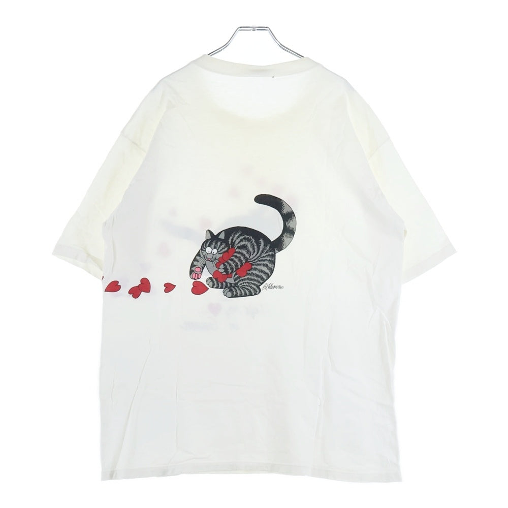 VINTAGE(ヴィンテージ) 80s KLIBAN CAT TEE クリバン キャット プリント 半袖Tシャツ カットソー ホワイト