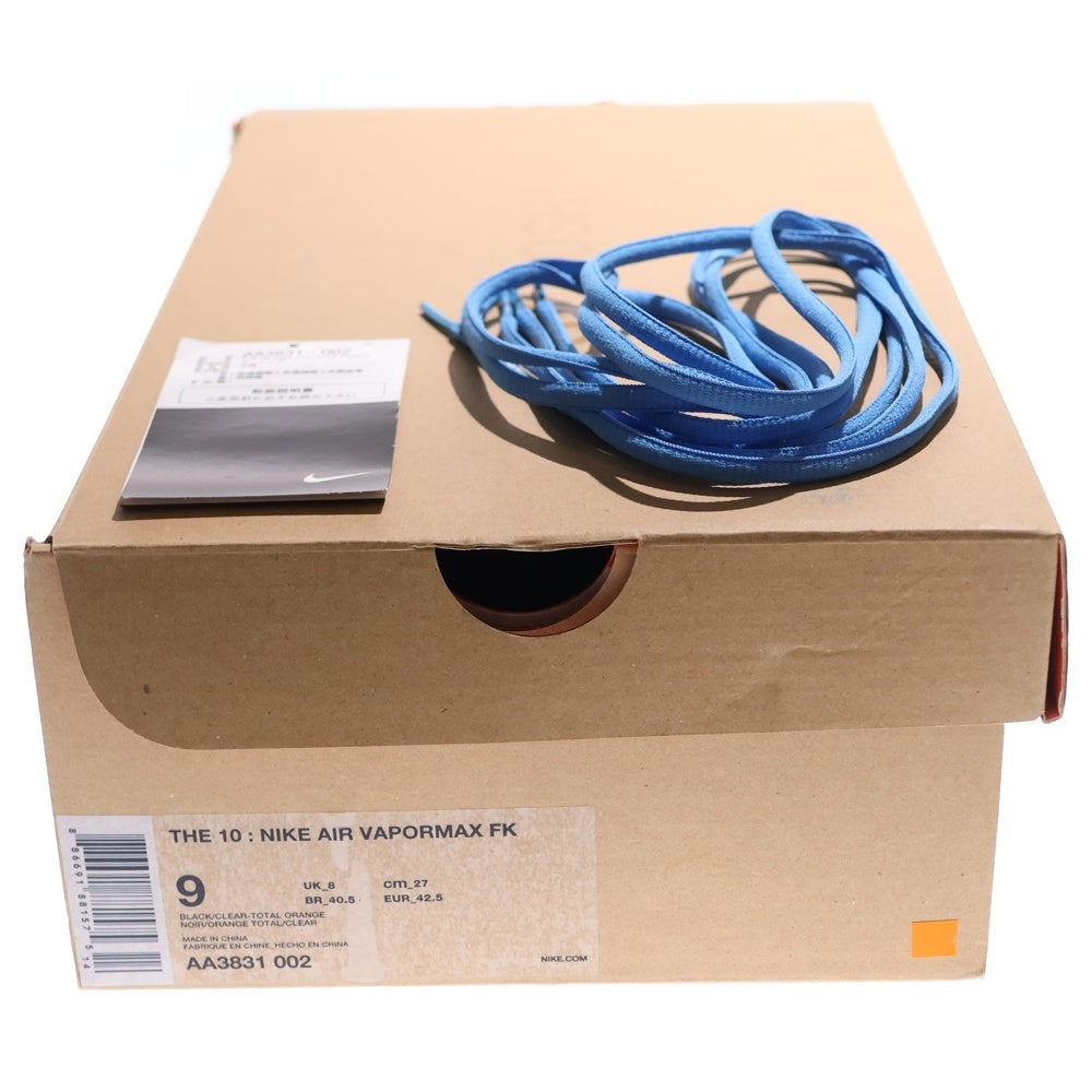 NIKE(ナイキ) ×OFF-WHITE THE 10 AIR VAPORMAX FK AA3831-002 ×オフホワイト ザテン エアヴェイパーマックス フライニット ローカットスニーカー US9/27.0cm ブラック