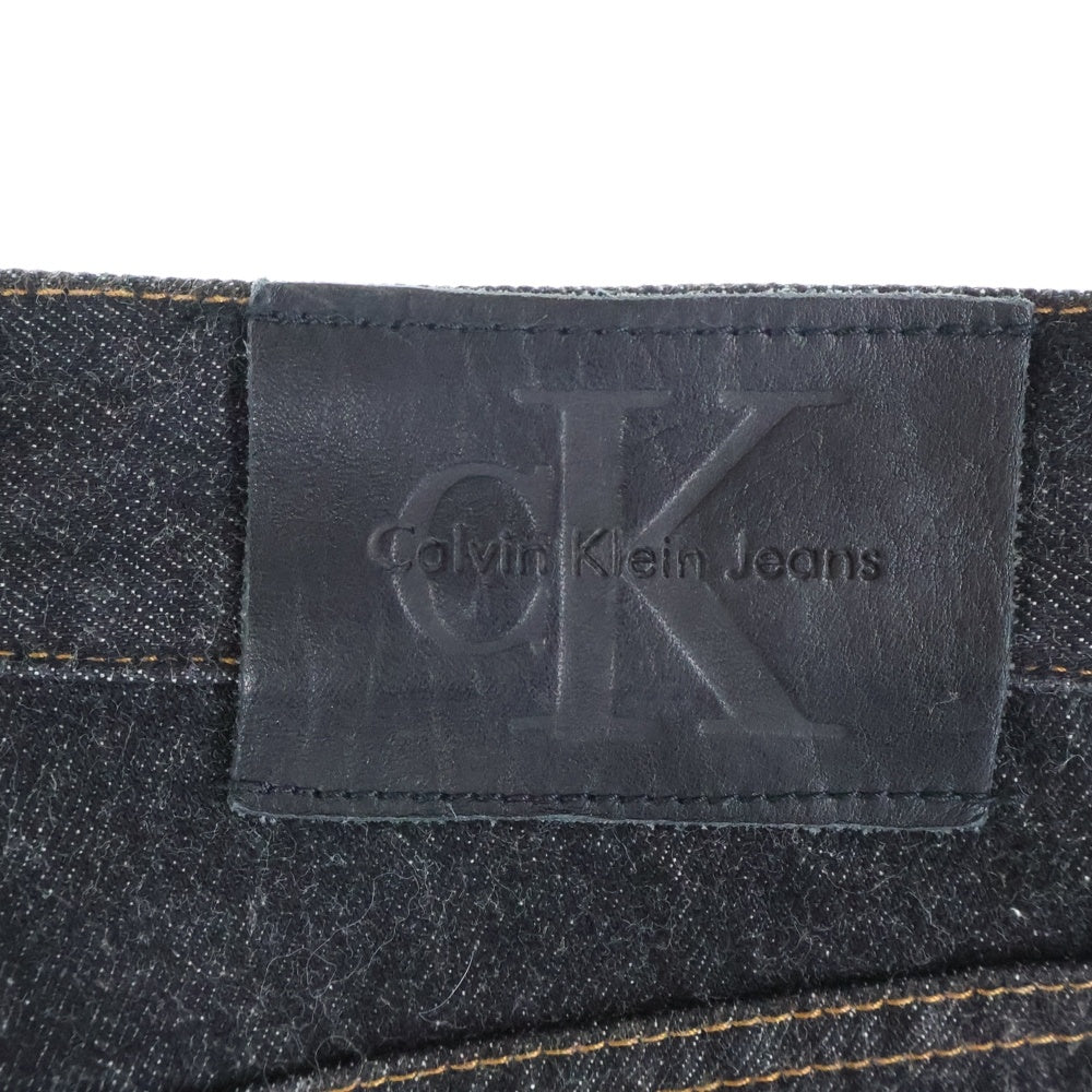 Calvin Klein(カルバンクライン) ウォッシュ加工 ストレートデニムパンツ ジーンズ ブラック 494003