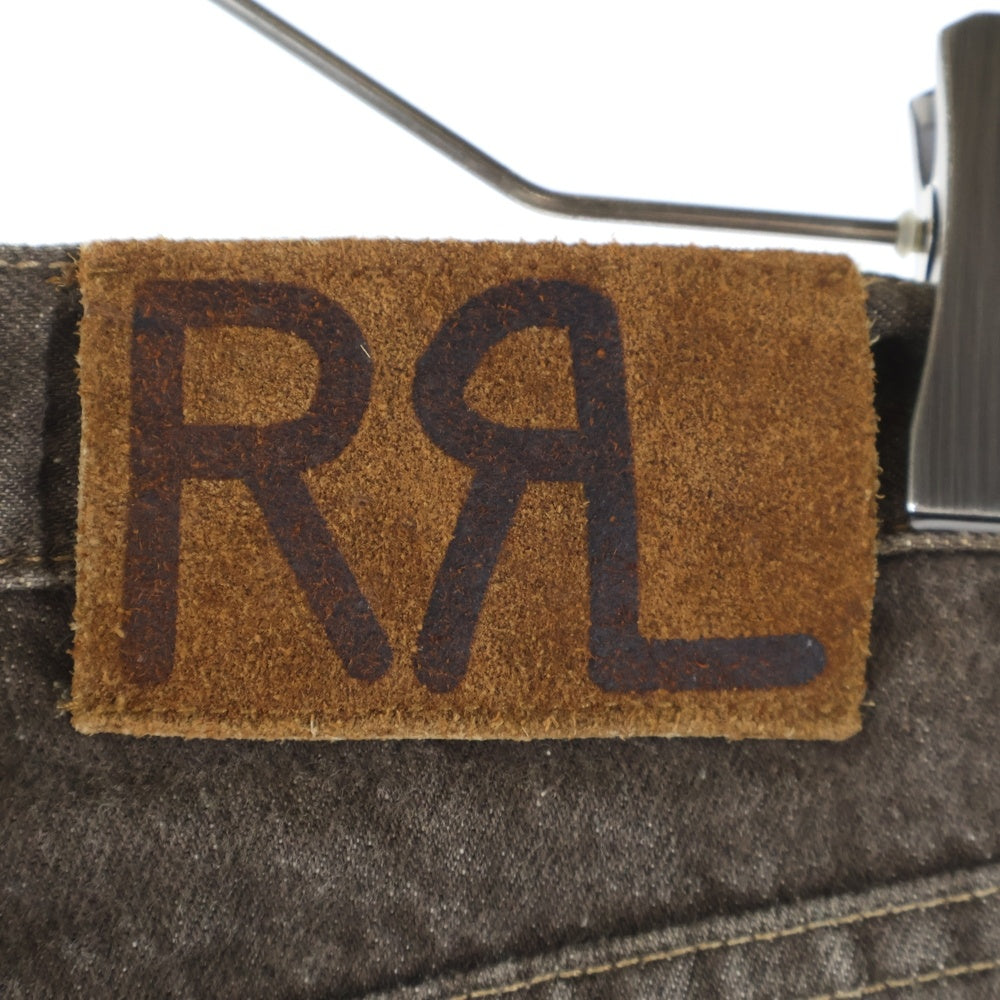 RRL(ダブルアールエル) USA製 ボタンフライ ストレート デニムパンツ ジーンズ ブラウン R001