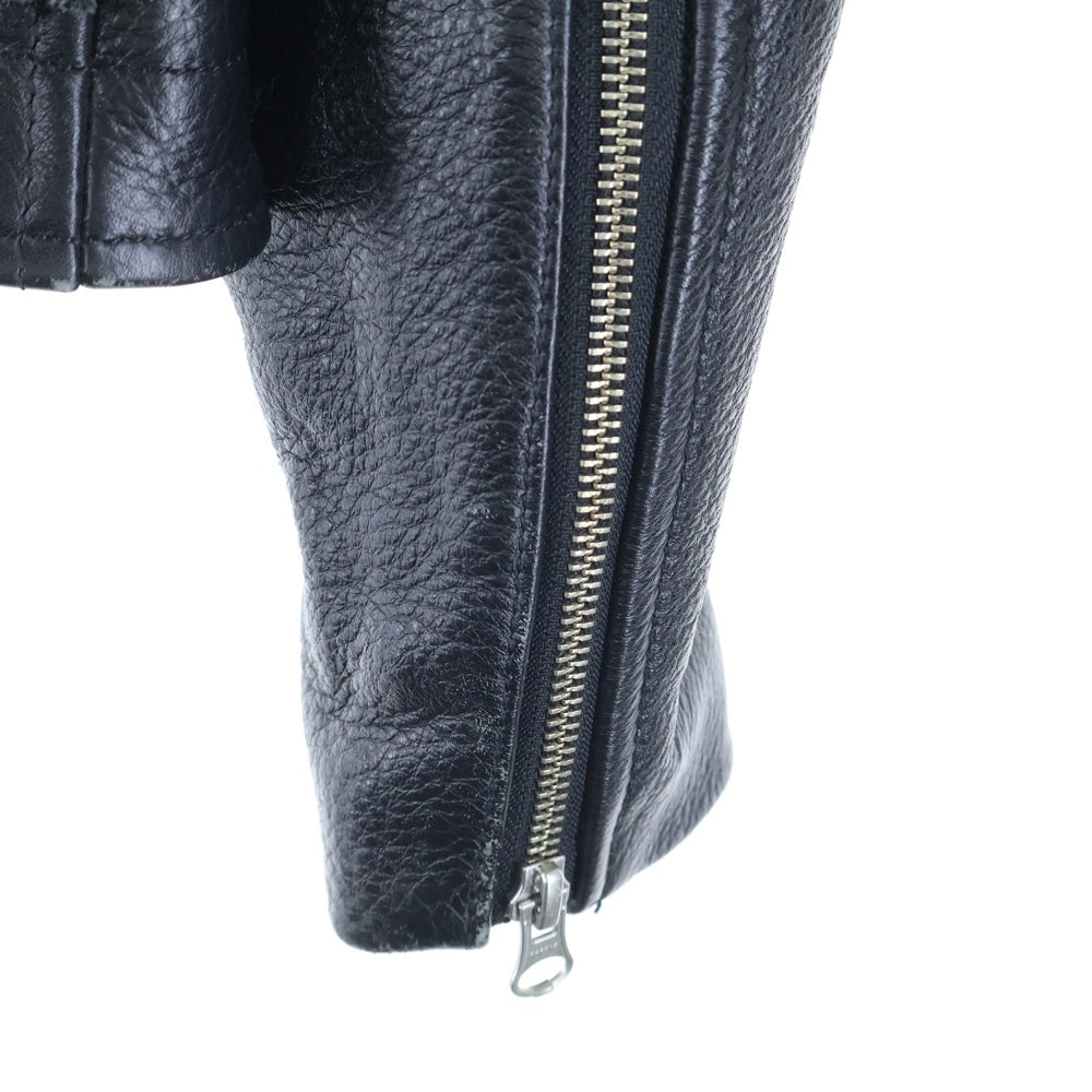 FLIP THE SCRIPT(フリップザスクリプト) フロント パッチロゴ ダブルライダース レザージャケット ブラック