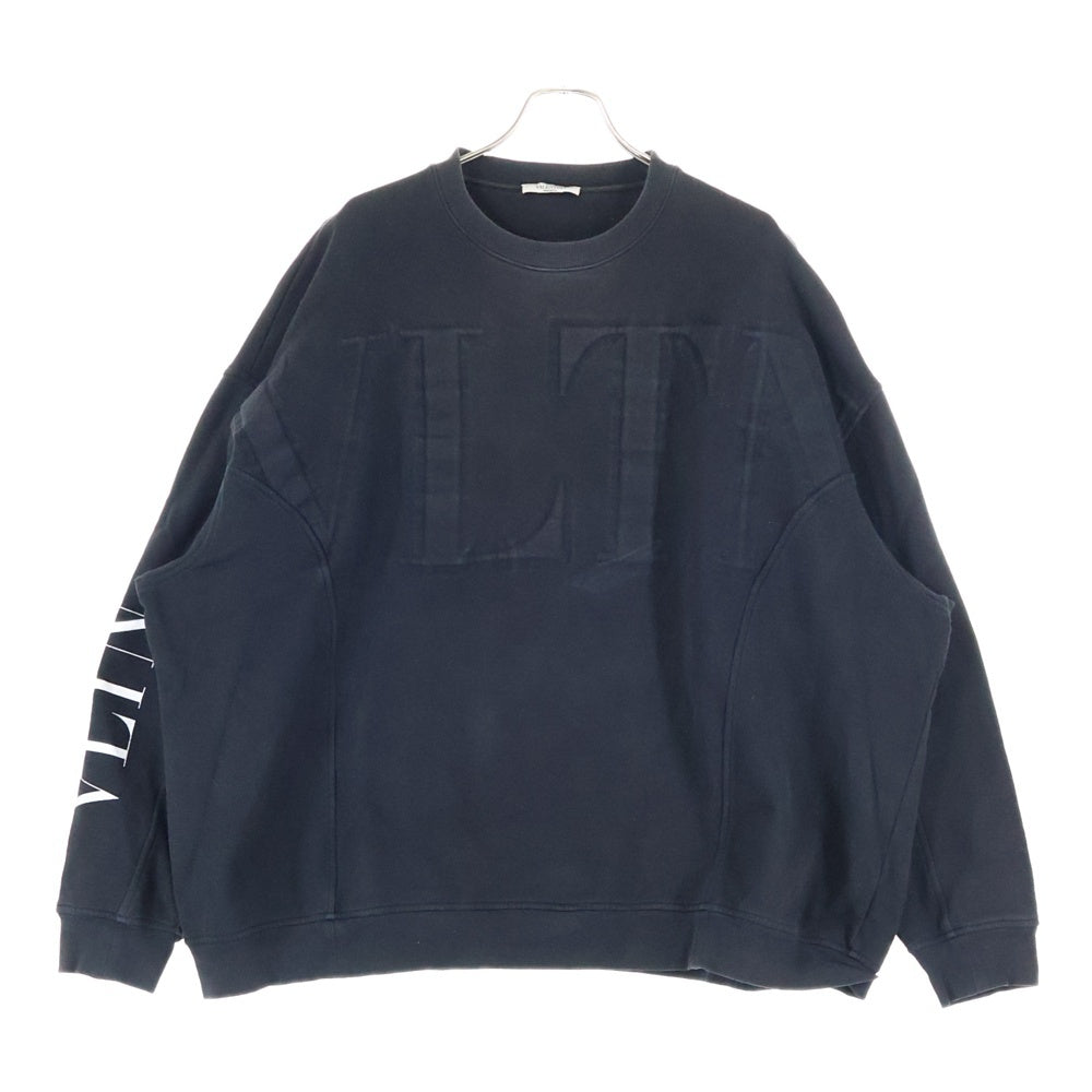 VALENTINO(ヴァレンティノ) フロント3Dロゴクルーネックスウェット トレーナー UV0MF16J6YF ブラック