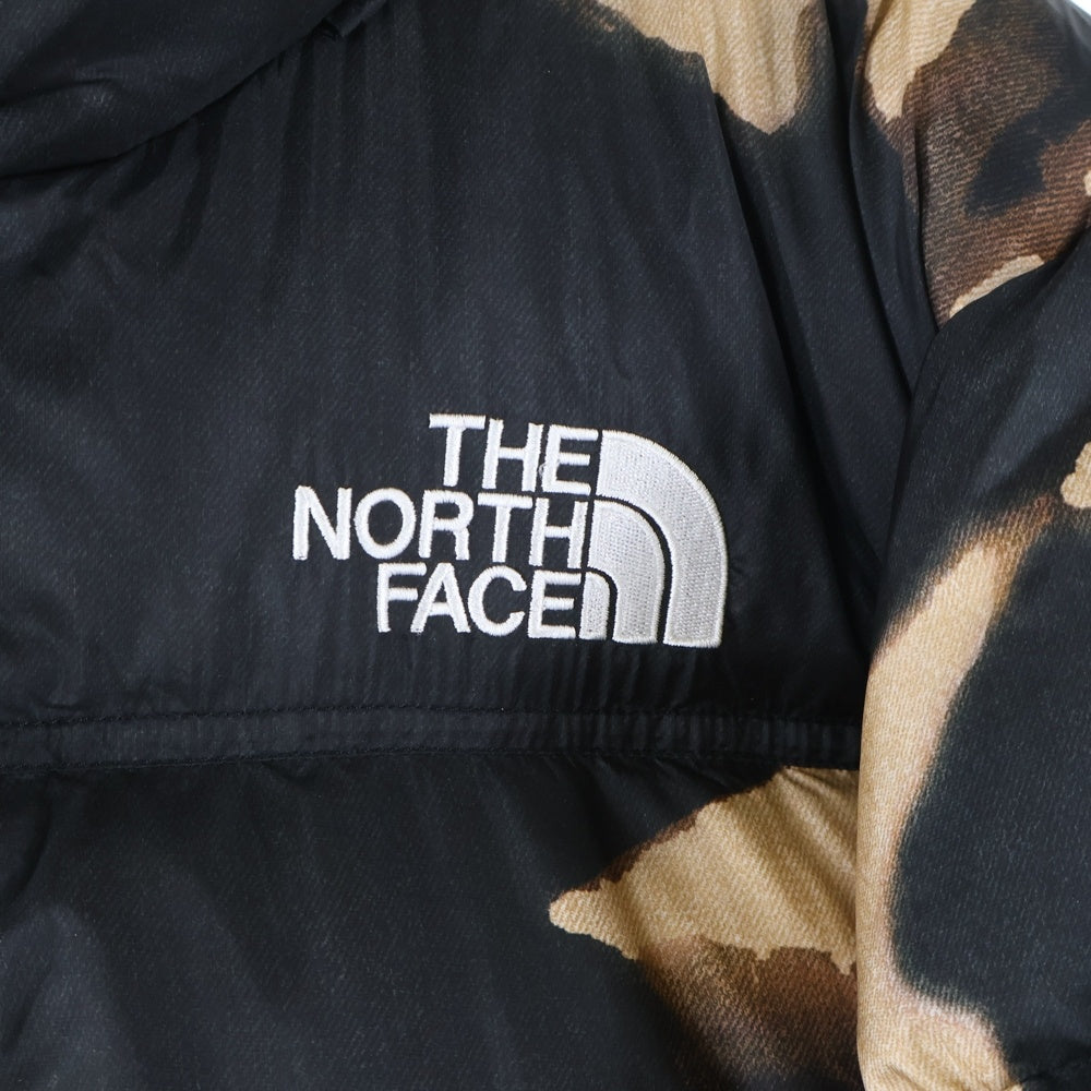 SUPREME(シュプリーム) 21AW×The North Face Bleached Denim Print Nuptse Jacket NF0A7WO8 ザノースフェイス ブリーチド デニム プリント ヌプシ ダウンジャケット ブラック/ブラウン
