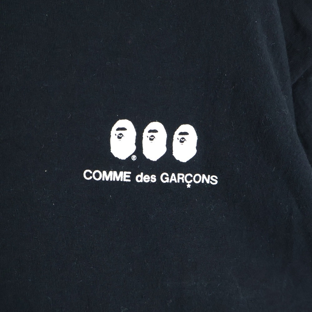 A BATHING APE(アベイシングエイプ) ×COMME des GARCONS 001TEL231916C コムデギャルソン Tシャツ カットソー コットン ブラック