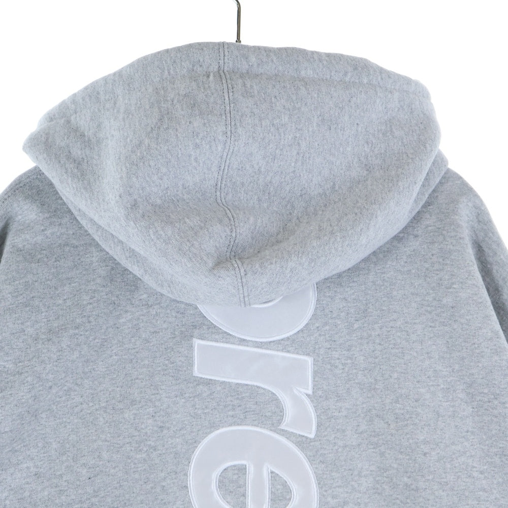 SUPREME(シュプリーム) 25AW atin Applique Hooded Sweatshirt サテン アップリケ フード スウェットシャツ プルオーバーパーカー グレー